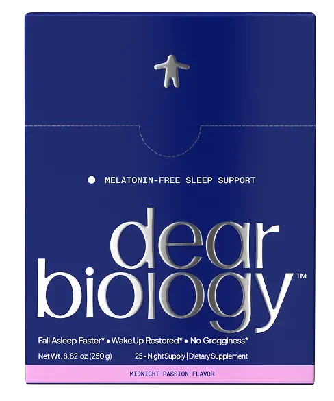 Dear Biology 25-night navy box and Midnight Passion sachets